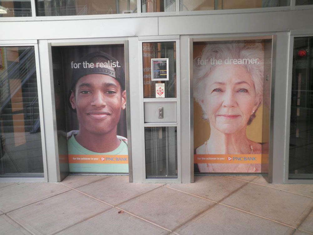PNC bank elevator wrap