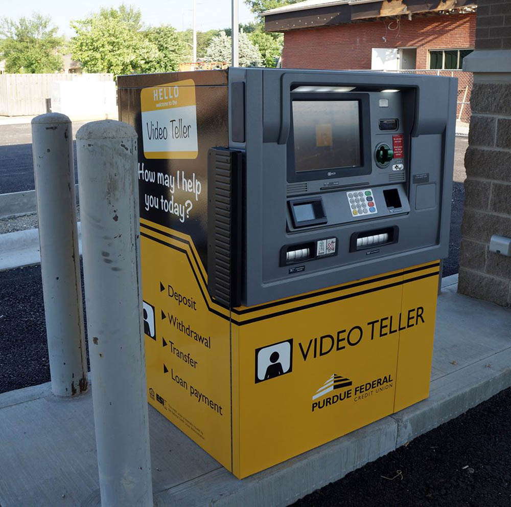 Purdue Federal Credit Union video teller signage