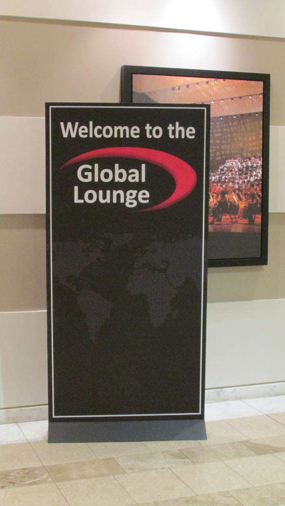 Welcome sign to the Global Lounge