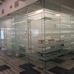 Frosted conference room windows