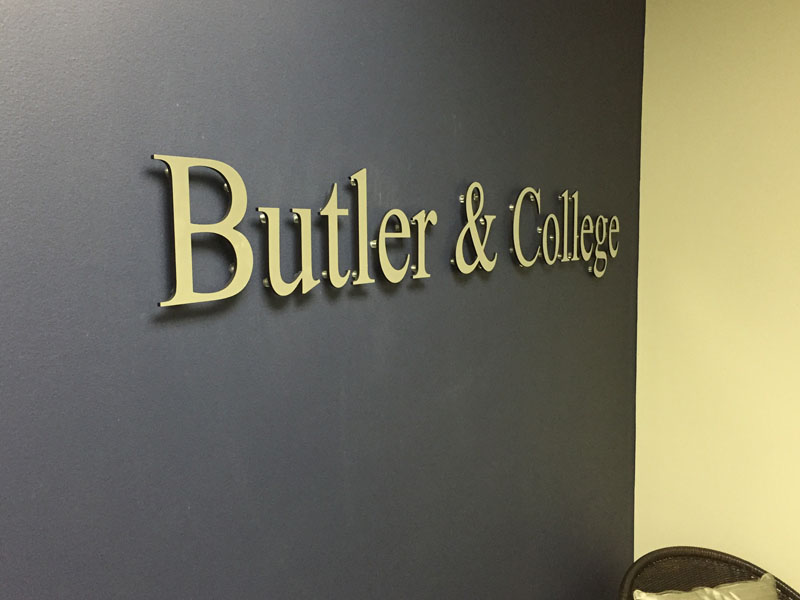 Butler and College wall logo
