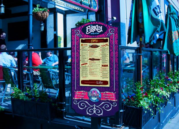 Firkin restaurant signage