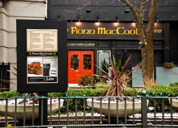 Fionn MacCool restaurant signage