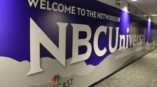 custom indoor wall mural that reads welcome to the networks of NBC Universal