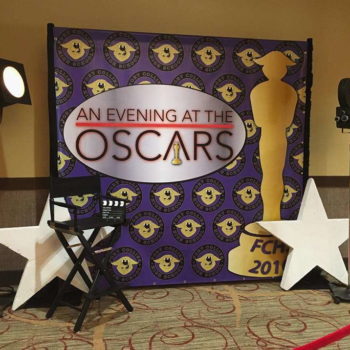 An Evening at the Oscars backdrop for photos at an event