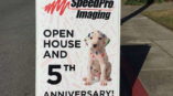 SpeedPro Open House and 5th Year Anniversary sign
