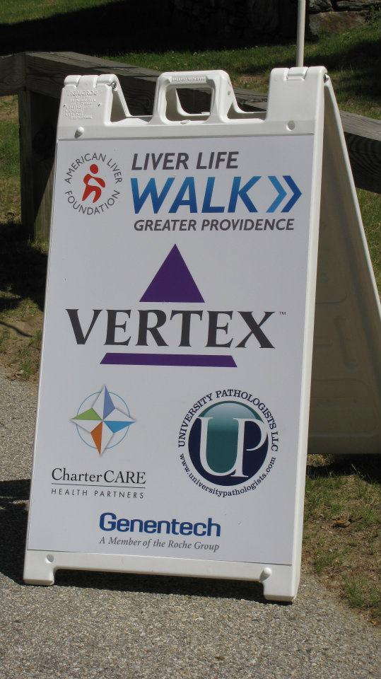 Vertex Liver Life Walk Greater Providence signage