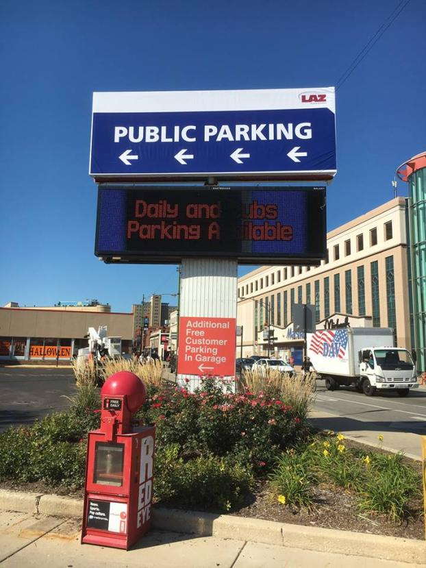 Public parking directional signage