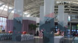 Ceiling drop down event banners