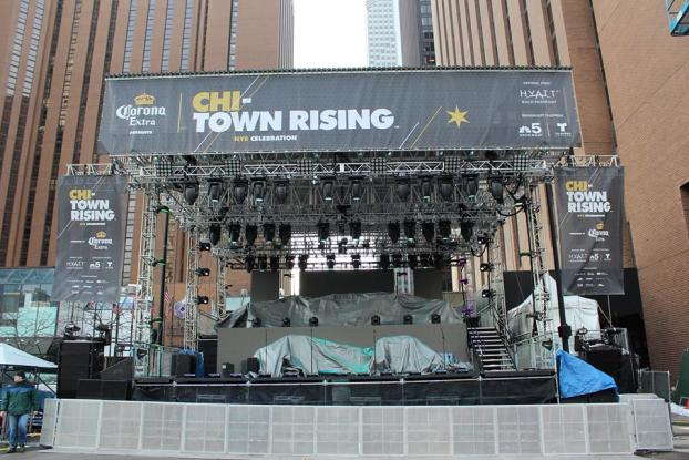 Chi Town Rising concert pavilion with signage