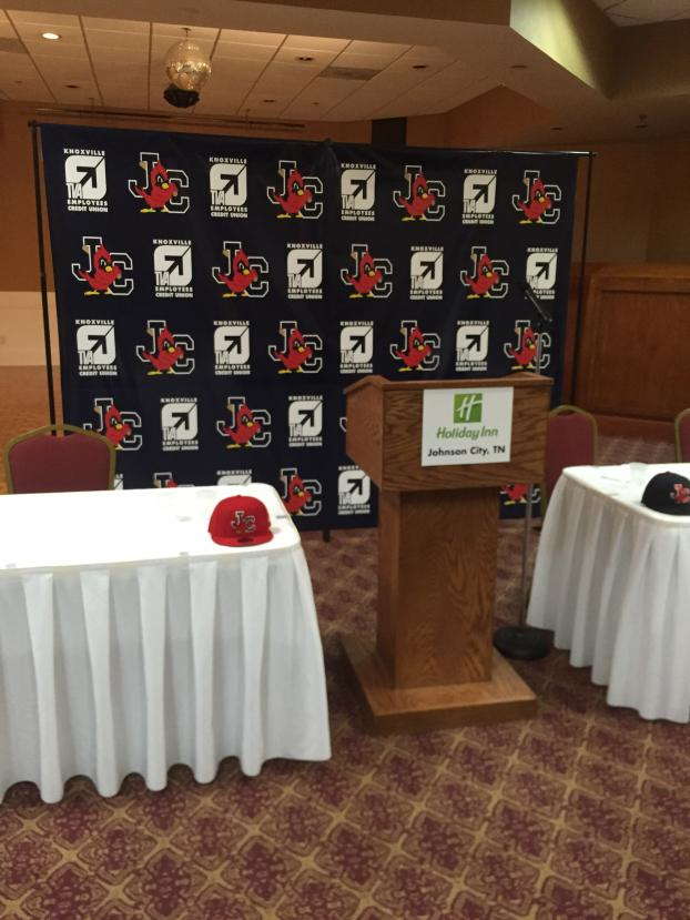 Johnson City TN Holiday Inn backdrop for a press conference