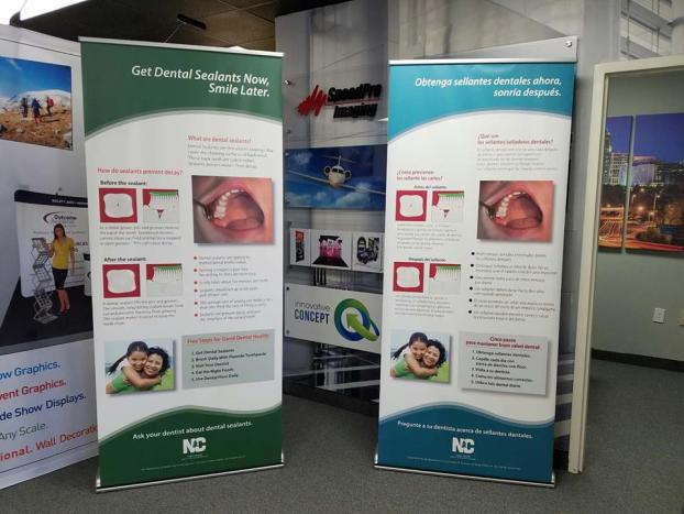 Dental company's retractable banner