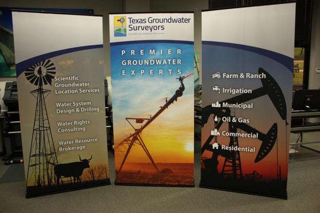 Texas Groundwater Surveyors retractable banners