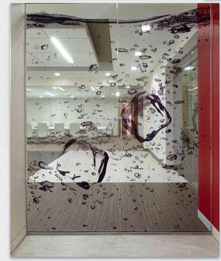 Window graphic of water and ice