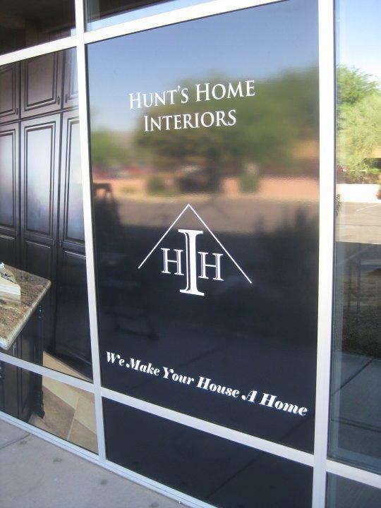 Hunt's Home interiors window graphic