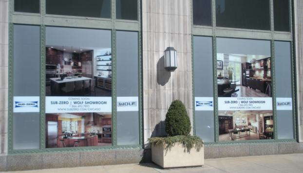 Sub Zero Wolf Showroom window graphics and advertisement