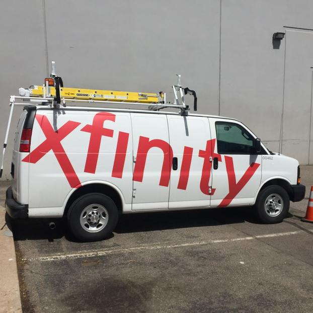 Van with Xfinity logo