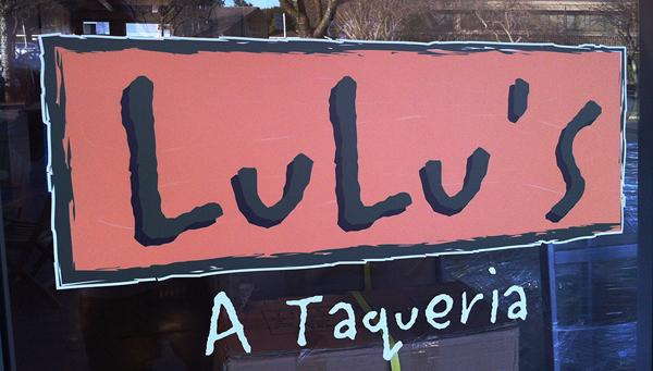 LuLu's A Taqueria window signage