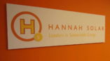 Hannah Solar indoor wall graphic of logo