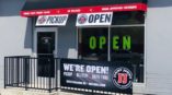Jimmy John's We're Open signage